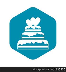 Wedding cake in simple style isolated on white background vector illustration. Wedding cake icon, simple style