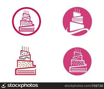 Wedding cake Isolated on background vector illustration