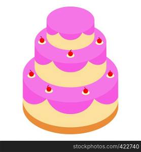 Wedding cake isometric 3d icon. Single symbol on a white background. Wedding cake isometric 3d icon