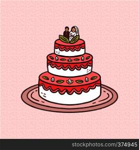wedding cake theme vector art