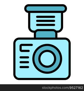 Wedding camera icon outline vector. Event service. Ceremony party color flat. Wedding camera icon vector flat