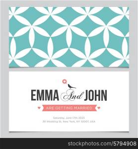 Wedding card back and front with pattern background 03