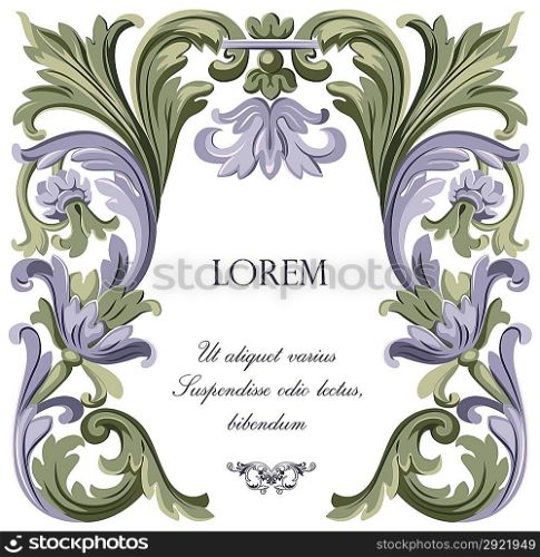 Wedding card invitation design. Vintage Floral ornament. High detail vector.