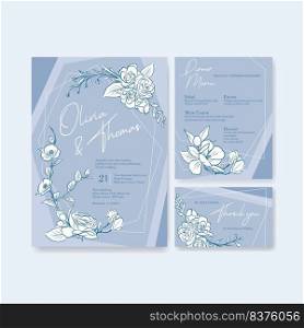Wedding card template design for invitation and marriage vector illustration. 