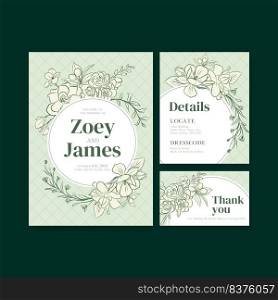 Wedding card template design for invitation and marriage vector illustration.
