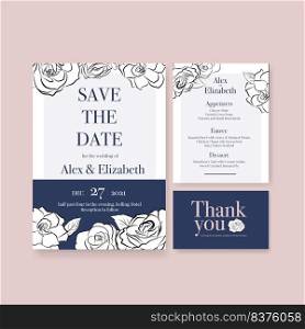Wedding card template design for invitation and marriage vector illustration. 