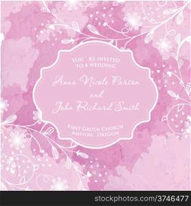 Wedding card with the grunge paper background