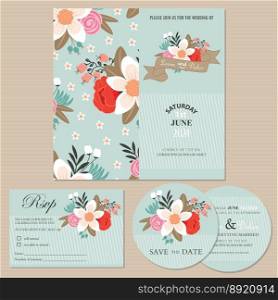 Wedding cards set vector image