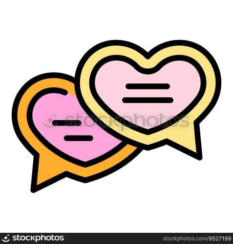 Wedding chat icon outline vector. Event service. Party buffet color flat. Wedding chat icon vector flat