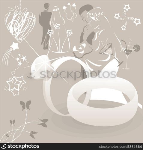 Wedding collection2. Collection on a wedding theme. A vector illustration