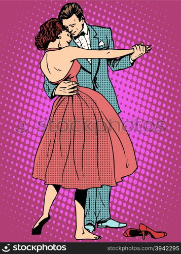 Wedding dance lovers man and woman pop art retro style. Feelings emotions romance. Art music ringtones. Girl and marriage. Couple dancing. Wedding dance lovers man and woman