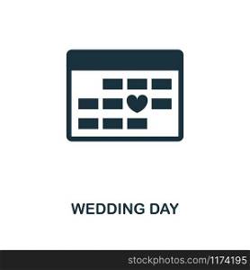 Wedding Day creative icon. Simple element illustration. Wedding Day concept symbol design from honeymoon collection. Can be used for mobile and web design, apps, software, print.. Wedding Day creative icon. Simple element illustration. Wedding Day concept symbol design from honeymoon collection. Perfect for web design, apps, software, print.