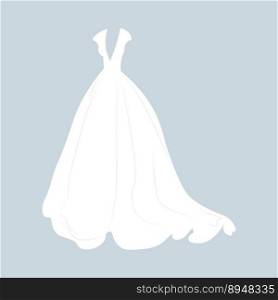 Wedding dress . Elegant white dress for bride. Preparing to marriage ceremony. For wedding clothes shop, holiday planning companies ad