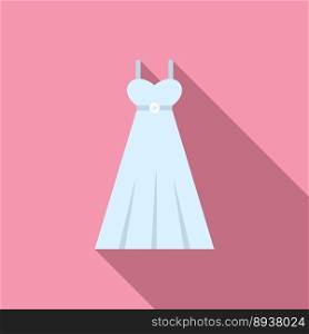 Wedding dress shape icon flat vector. Bridal veil. Woman shower. Wedding dress shape icon flat vector. Bridal veil