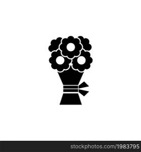 Wedding Flower Bouquet. Flat Vector Icon illustration. Simple black symbol on white background. Wedding Flower Bouquet sign design template for web and mobile UI element. Wedding Flower Bouquet Flat Vector Icon
