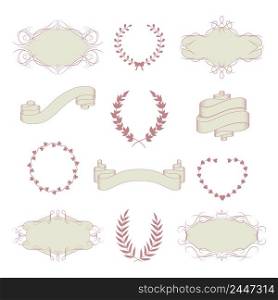 Wedding graphic decorative collection vector illustration isolated
