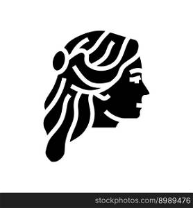 wedding hairstyle female glyph icon vector. wedding hairstyle female sign. isolated symbol illustration. wedding hairstyle female glyph icon vector illustration