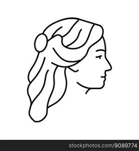 wedding hairstyle female line icon vector. wedding hairstyle female sign. isolated contour symbol black illustration. wedding hairstyle female line icon vector illustration