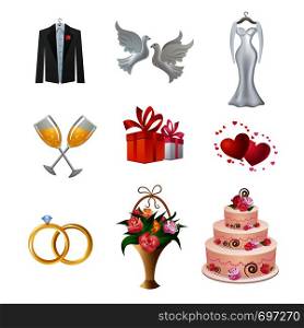 wedding icon set
