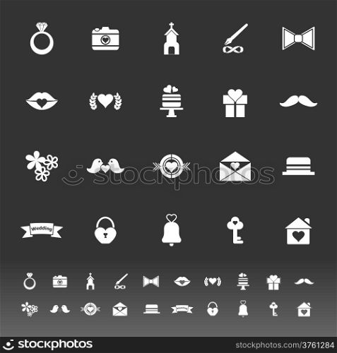 Wedding icons on gray background, stock vector