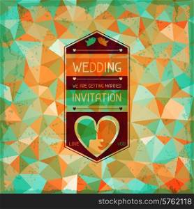 Wedding invitation card in retro style.