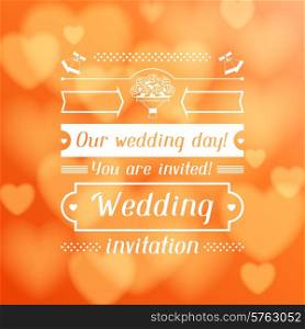 Wedding invitation card in retro style.