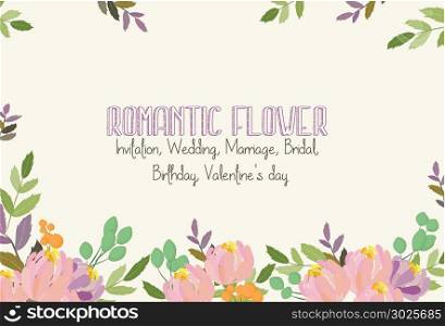 Wedding invitation card with flower. Floral background