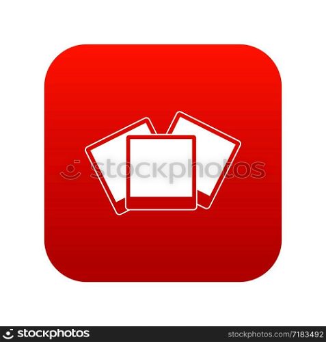 Wedding invitation cards in simple style isolated on white background vector illustration. Wedding invitation cards icon digital red