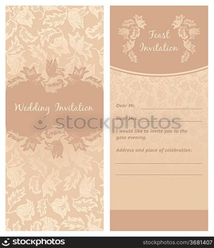 wedding invitation, flowers ornament, background