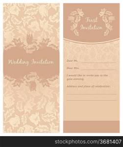 wedding invitation, flowers ornament, background