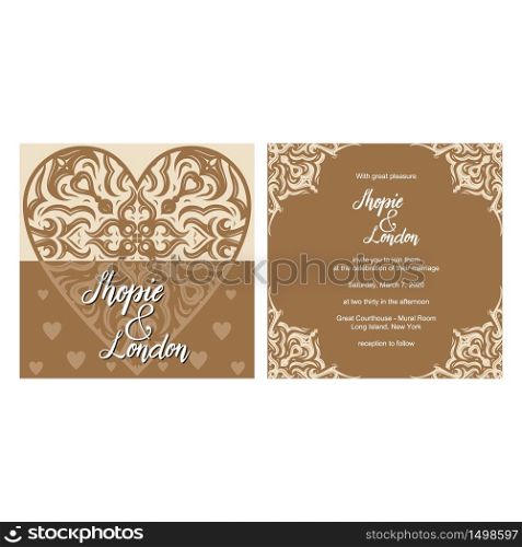 Wedding Invitation Greeting Card Template Elegant Floral