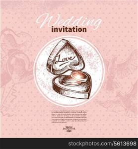 Wedding invitation. Hand drawn illustration