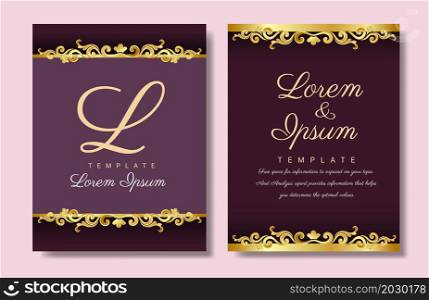 Wedding invitation or greeting card with vintage ornament. Vector illustration