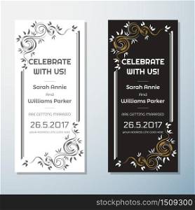 Wedding Invitation Vintage flyer background Design Template Vector Illustration