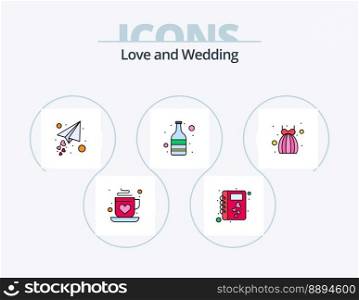Wedding Line Filled Icon Pack 5 Icon Design. gender. paint. valentine. nail. romance