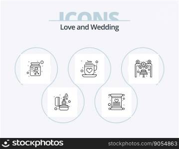 Wedding Line Icon Pack 5 Icon Design. video. decoration. gender. wedding. cake