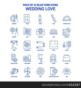 Wedding Love Blue Tone Icon Pack - 25 Icon Sets