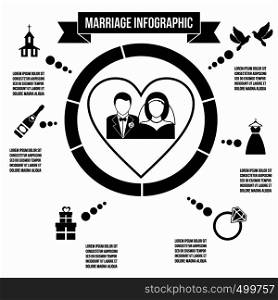 Wedding marriage infographic in simple style for any design. Wedding marriage infographic