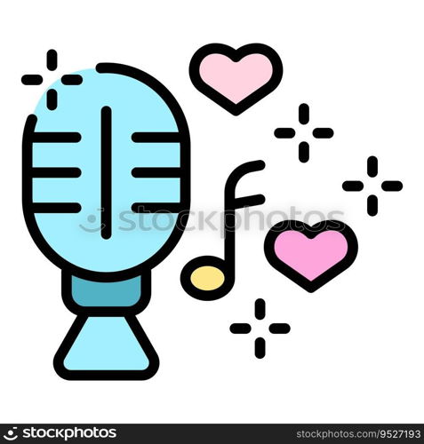 Wedding microphone icon outline vector. Service manager. Ceremony party color flat. Wedding microphone icon vector flat