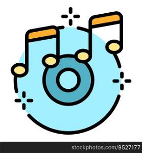 Wedding music party icon outline vector. Event service. Ceremony gift color flat. Wedding music party icon vector flat