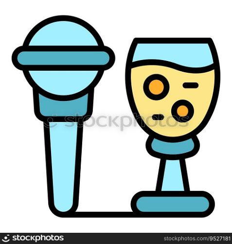 Wedding party microphone icon outline vector. Event service. Delivery gift color flat. Wedding party microphone icon vector flat