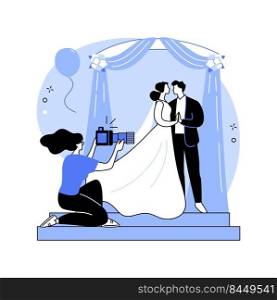 Wedding photographer isolated cartoon vector illustrations. Self-employed man takes professional wedding photo, video making, small business, creative profession, freelance job vector cartoon.. Wedding photographer isolated cartoon vector illustrations.