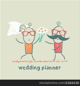 wedding planner with the bride