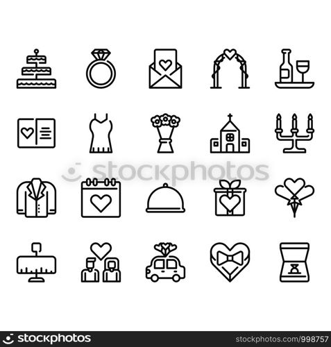 Wedding related icon set