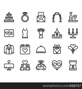Wedding related icon set