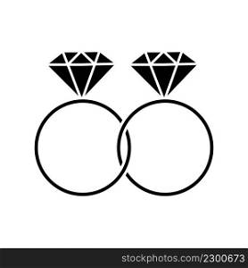 Wedding ring diamond icon