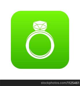 Wedding ring icon digital green for any design isolated on white vector illustration. Wedding ring icon digital green