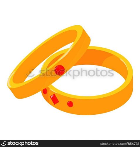 Wedding ring icon. Isometric illustration of wedding ring vector icon for web. Wedding ring icon, isometric style