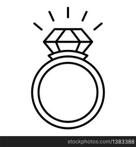 Wedding ring icon. Outline wedding ring vector icon for web design isolated on white background. Wedding ring icon, outline style