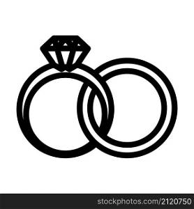 Wedding Rings Icon. Bold outline design with editable stroke width. Vector Illustration.